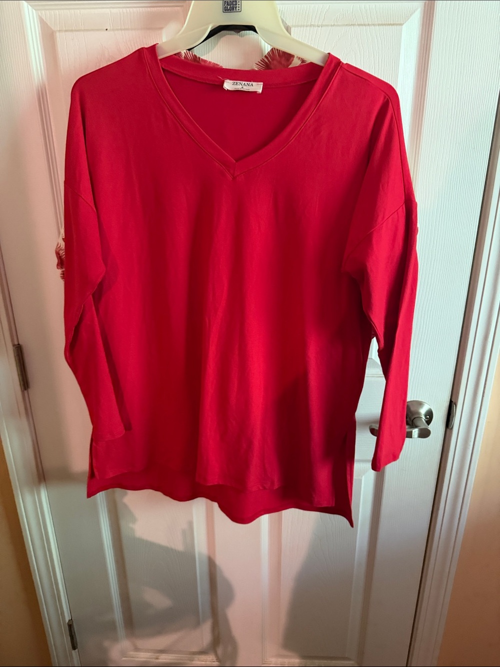 Zenana Outfitters Bright Red V-Neck Knit Sweater